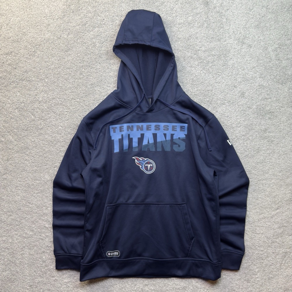 New Era Tennessee Titans Hoodie Mens L Navy NFL Combine Training Fleece Pullover